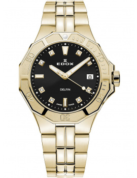 Edox 53020-37JM-NID Delfin Diver Ladies Watch 38mm 20ATM