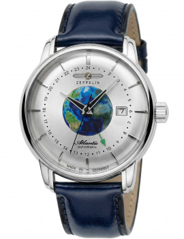 Zeppelin 8468-1 Atlantic Automatic Mens Watch GMT 43mm 5ATM