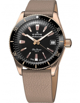 Edox 80131-37RNC-NI Skydiver Automatic + 2nd strap Ladies Watch 38mm 30ATM