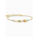 Thomas Sabo A2150-488-7-L19V Gold-plated bracelet w. cactus palm and coloured stones