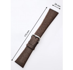 Perigaum Textile-leather-strap 28 x 170 mm Brown Silver Clasp