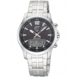 ETT Eco Tech Time EGA-11715-21M Mens Watch Radio-controlled Slnečný pohon Drive Professional Chronograph 45mm 5ATM