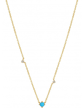 ANIA HAIE NAU001-02YG Terquoise & Sapphire Ladies Necklace Gold 14K, adjustable