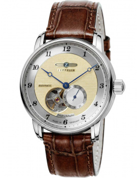 Zeppelin 8566-5 Mens Watch Friedrichshafen Open Heart 41mm 5ATM