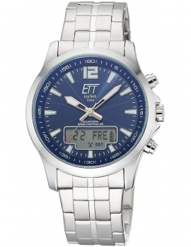 ETT Eco Tech Time EGA-11716-31M Mens Watch Radio-controlled Slnečný pohon Drive Professional Chronograph 45mm 5ATM