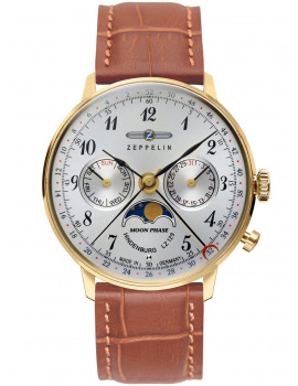 Zeppelin 7039-1 Hindenburg Moonphase 3 ATM 36 mm