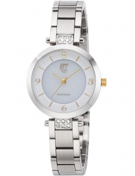 ETT ELS-12144-12M Diamond Lady Slnečný pohon Drive Ladies Watch 30mm 5ATM