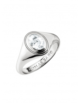 Thomas Sabo TR2523-051-14-56 Ring with white zirconia stone Oval Silver Ladies