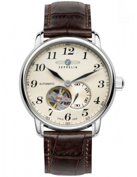 Zeppelin LZ-127 7666-5 Automatic Silver Brown 41mm 50M
