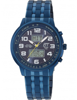 ETT Eco Tech Time EGS-11735-32M Mens Watch Slnečný pohon Drive Radio-controlled 48mm 10ATM