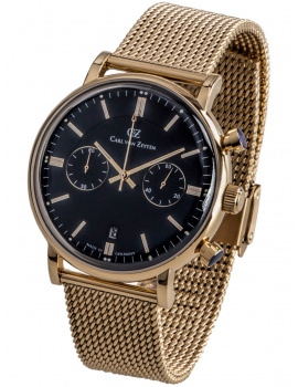Carl von Zeyten CVZ0037GBLM Mens Watch BĂĽhlot Chronograph 44mm 3ATM