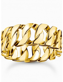 Thomas Sabo TR2497-413-39-62 Unisex Ring - Wide gold-plated chain links