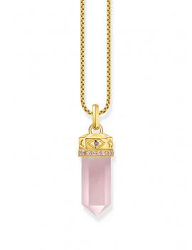 Thomas Sabo PE955-995-9 Gold-plated pendant w. rose-coloured ružové quartz crystal