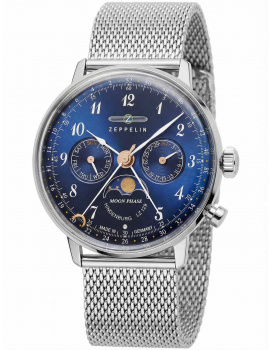 Zeppelin 7037M-3 Hindenburg LZ129 ladies watch moon phase 36mm 3ATM