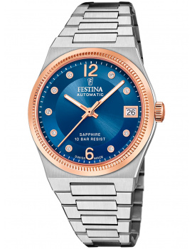 Festina F20031/2 Ladies Watch Swiss Made RivĂ© Automatic 35mm 10ATM